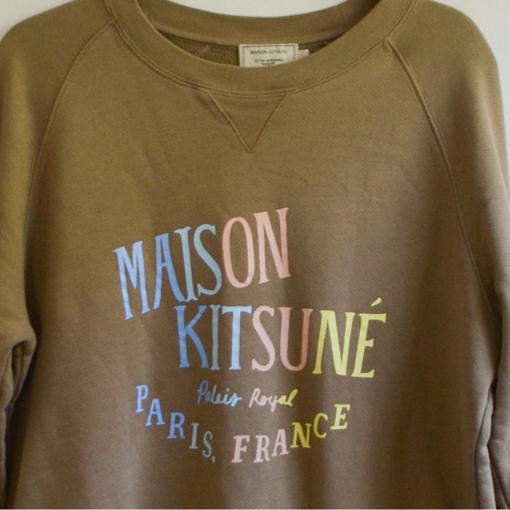 Rare MAISON KITSUNE Brown Crewneck Sweater